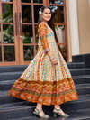 Cream Colour Rayon Print Gown Collection Suppliers In India Aaradhna 2032